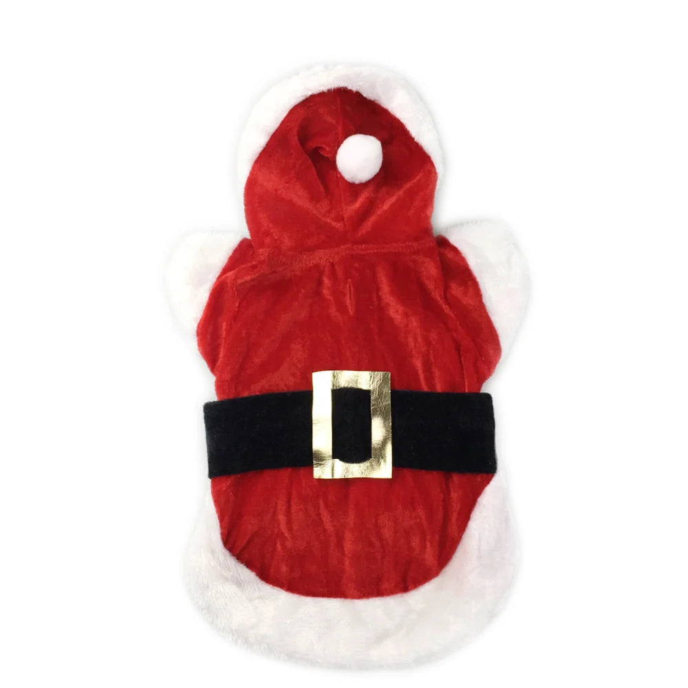 Vestiti Santa Christmas Costume Clothes for Pet Small Dogs Winter Dog Hooded Coat Jackets Puppy Cat Clothing Chihuahua Yorkie Gift