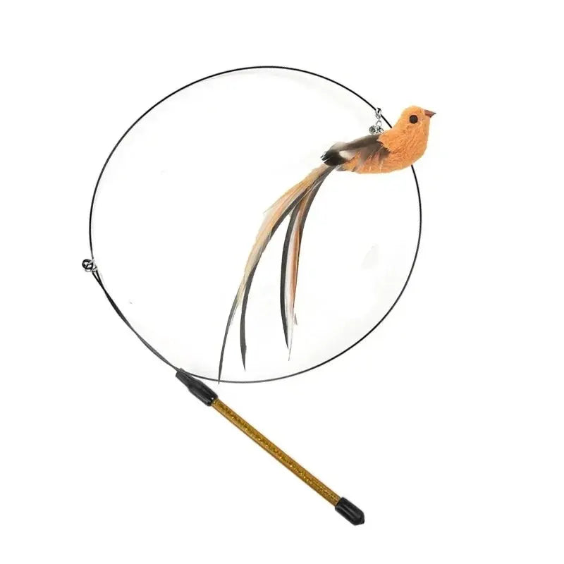 Simulation Bird Interactive Cat Toys Funny Feather Bird with Bell Cat Stick Toy for Kitten Playing Teaser Wand Toys Cat Supplies