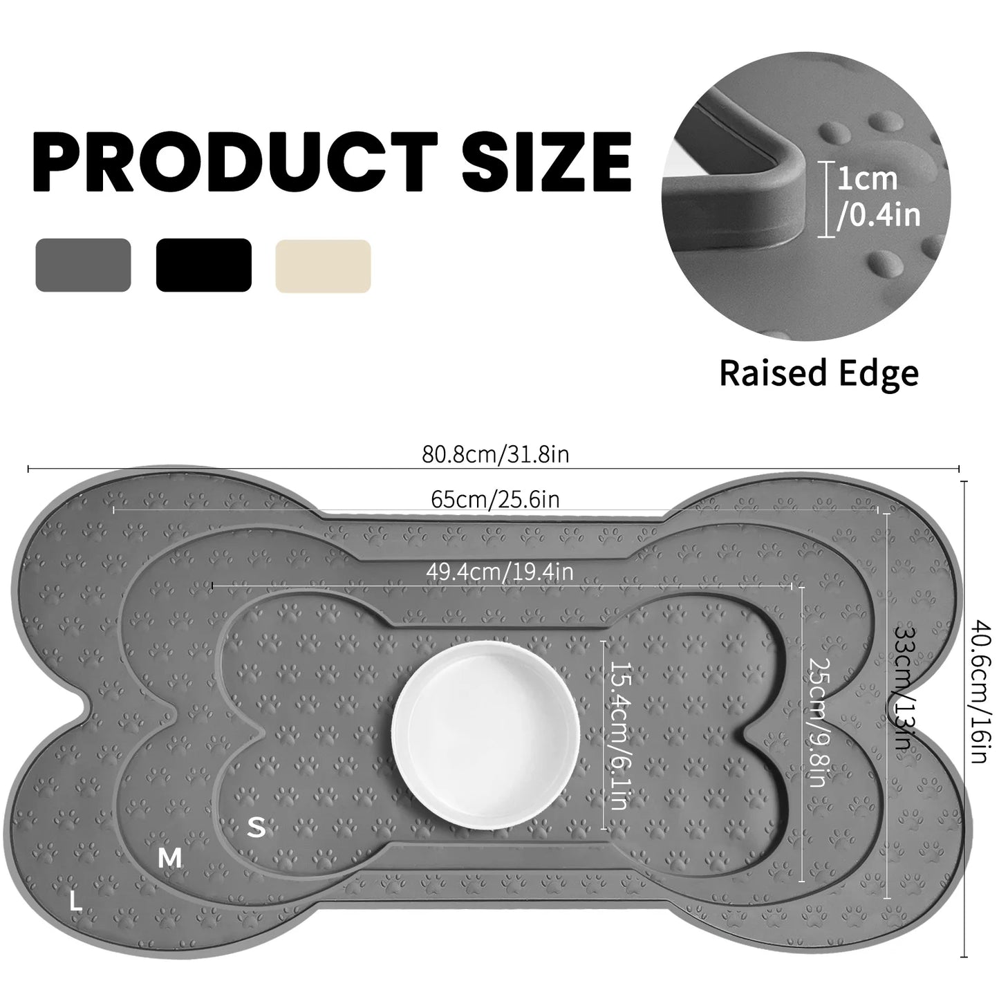Tappetini Pet Feeding Mat Silicone Dog Food Mat Anti-Slip And Waterproof Dog Bowl Mat,Thickened Dog And Cat Mat For Food And Water