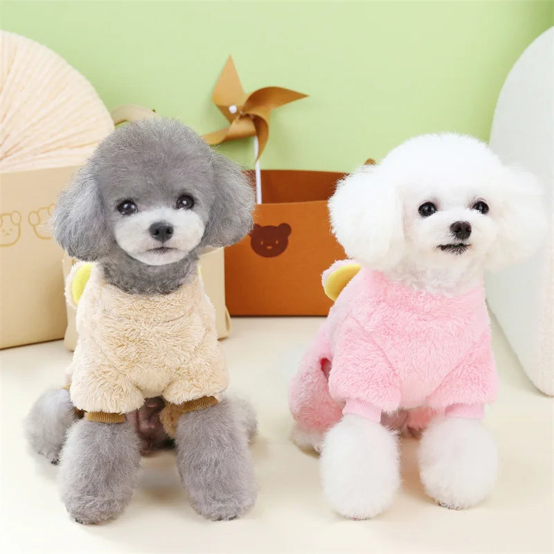 Winter Warm Fleece Pet Dog Jumpsuit for Small Medium Dogs Puppy Cat Pajamas Coat Chihuahua Clothes Pets Costume Yorkie Outfits