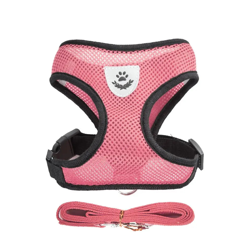 Pettorina  Mesh Fabric Dog Leash Soft Comfortable Pet Harness Puppy Cat Vest Collar Pet Supplies For Chihuahua Pug Bulldog