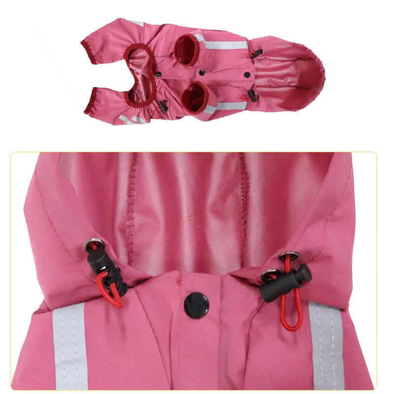 Waterproof Pet Clothes PU Dog Raincoat with Hood for Small Medium Dogs Cats Jacket Chihuahua Hoodie Poodle Pug Jumpsuit Outfits