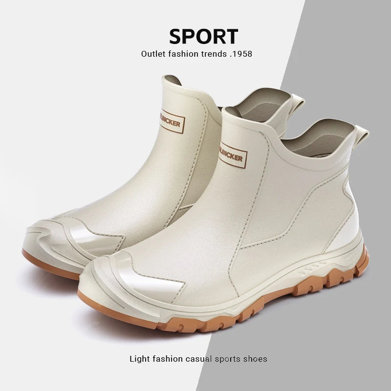 Stivali New Outdoor Non-slip Light Shoes Men Rain Boots Waterproof Rubber Fishing Shoes Durable Waterproof Rubber Fishing Shoes