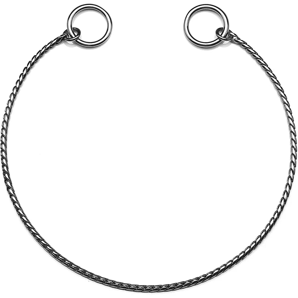 Snake Chain Dog Collar Rustproof Stainless Steel Pet Metal Slip Chains Dog Show Training Choker Collar Puppy Cuban Link Necklace