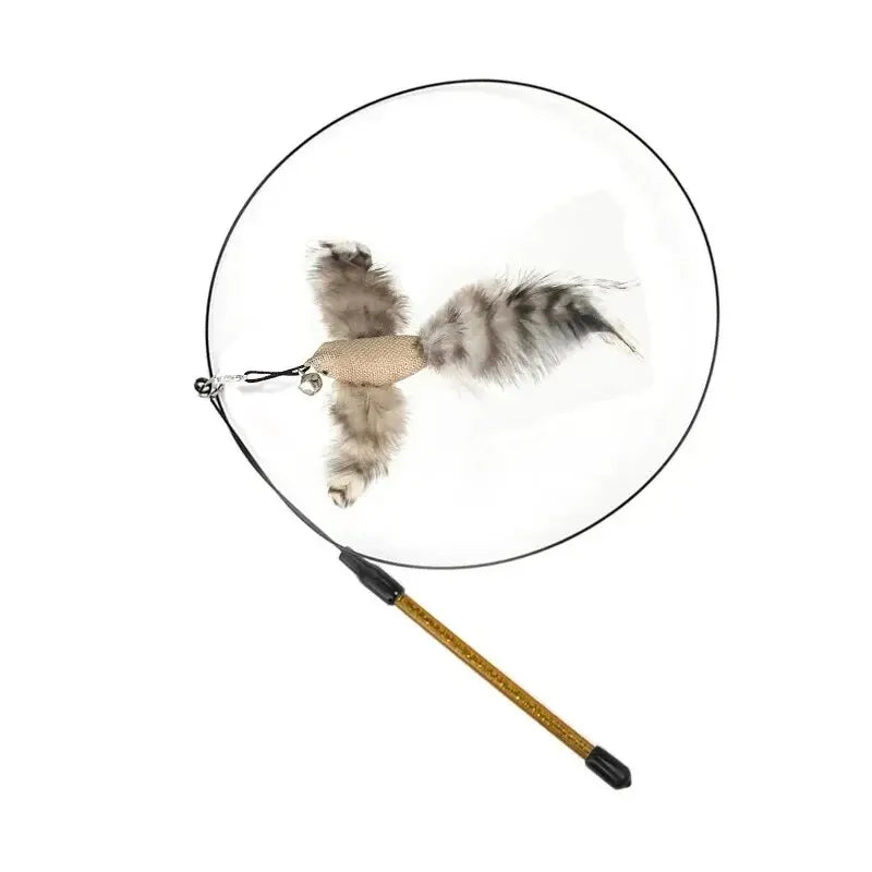 Simulation Bird Interactive Cat Toys Funny Feather Bird with Bell Cat Stick Toy for Kitten Playing Teaser Wand Toys Cat Supplies