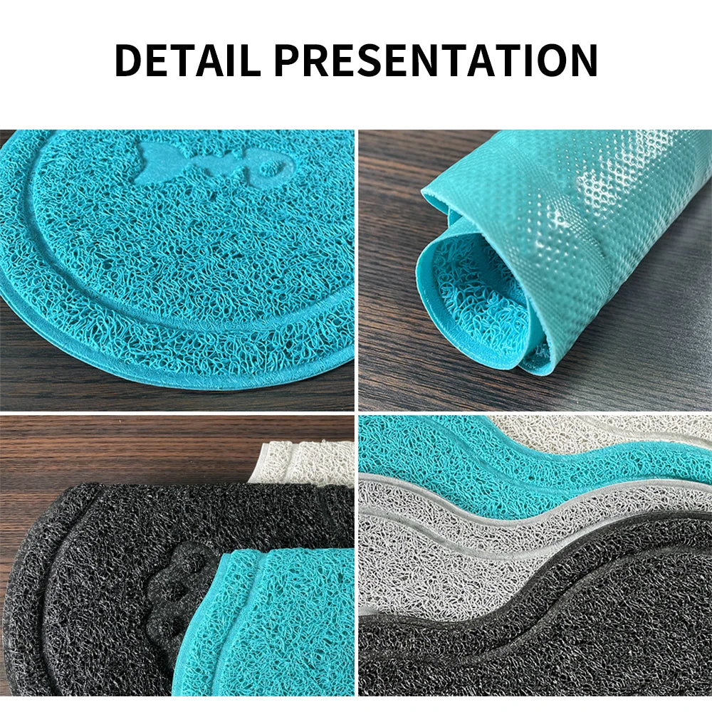 Tappetini Pet dogs and cats feeding and drinking mats pure paw fish bone pattern dishes non-slip placemats easy to clean cushions