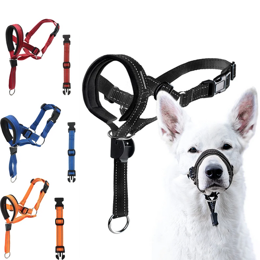 Museruola Quick-release Dog Muzzle for Dog Head Halter Muzzle with Safety Strap Anti-biting Dog Muzzle To Stop Dog Pulling on the Leash