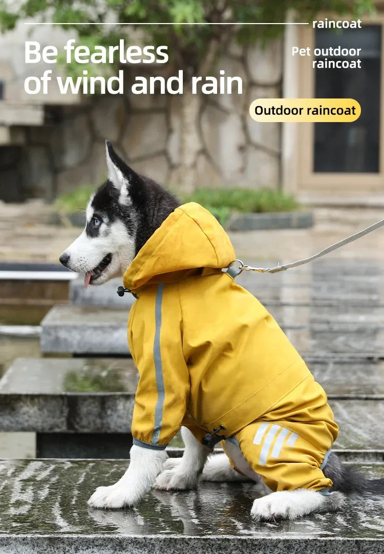 Pet Dog Waterproof Raincoat Jumpsuit Reflective Rain Coat Sunscreen Dog Outdoor Clothes Jacket for Small Medium Dog Pet Supplies