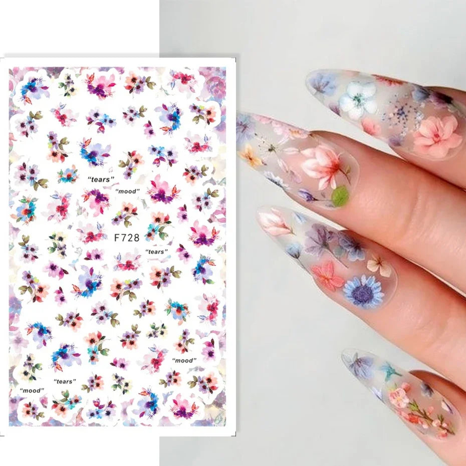 Winter Christmas Nail Sticker Snowflake Magpie Bird 3D Slider Leaf Halloween New Year Design Decoration Manicure 2023 Trend Foil