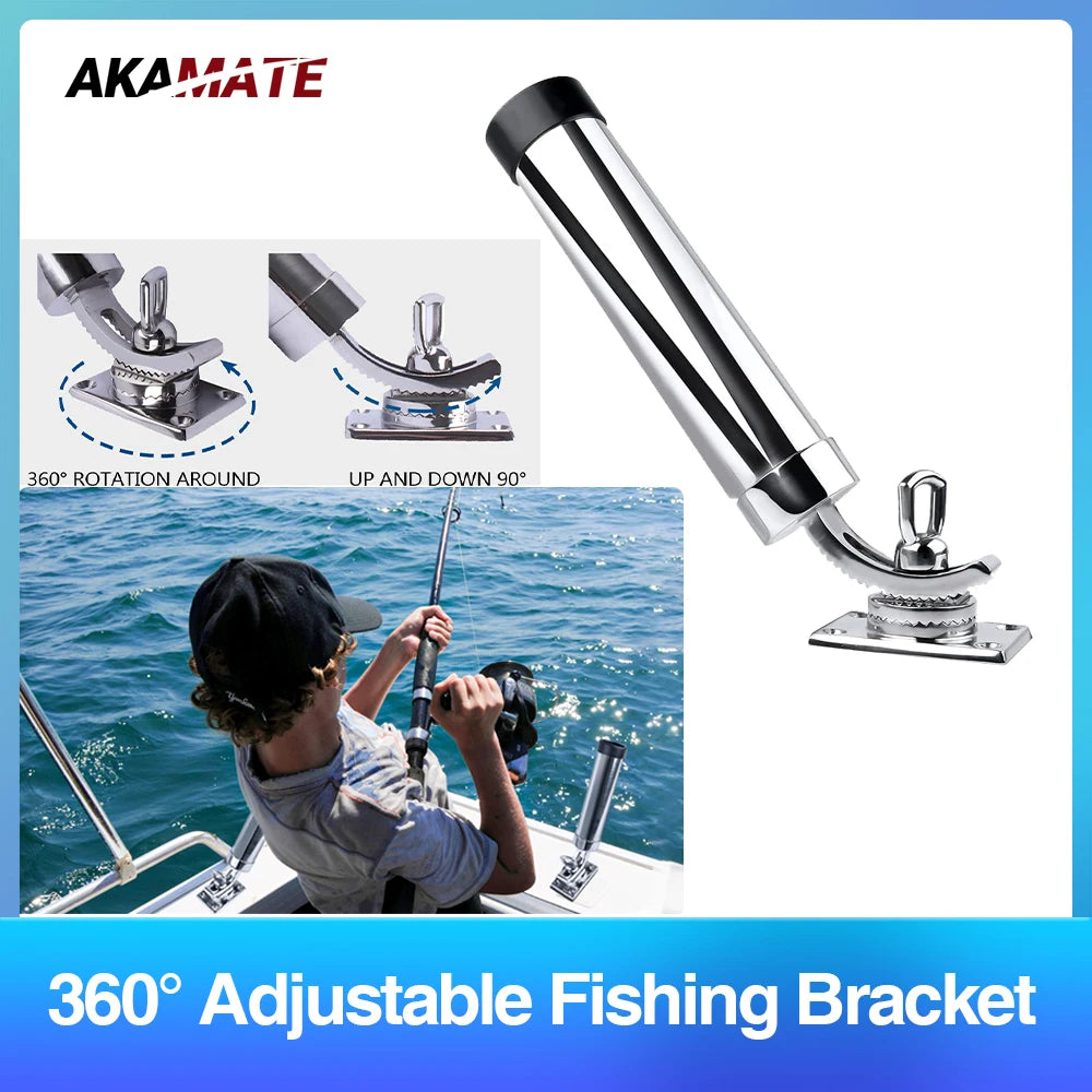 Supporti Fishing Boat Rod Holder Adjustable Rod 316 Stainless Steel Deck Mounted Rod Holder for Deck Yacht Marine  Universal Boat Gear