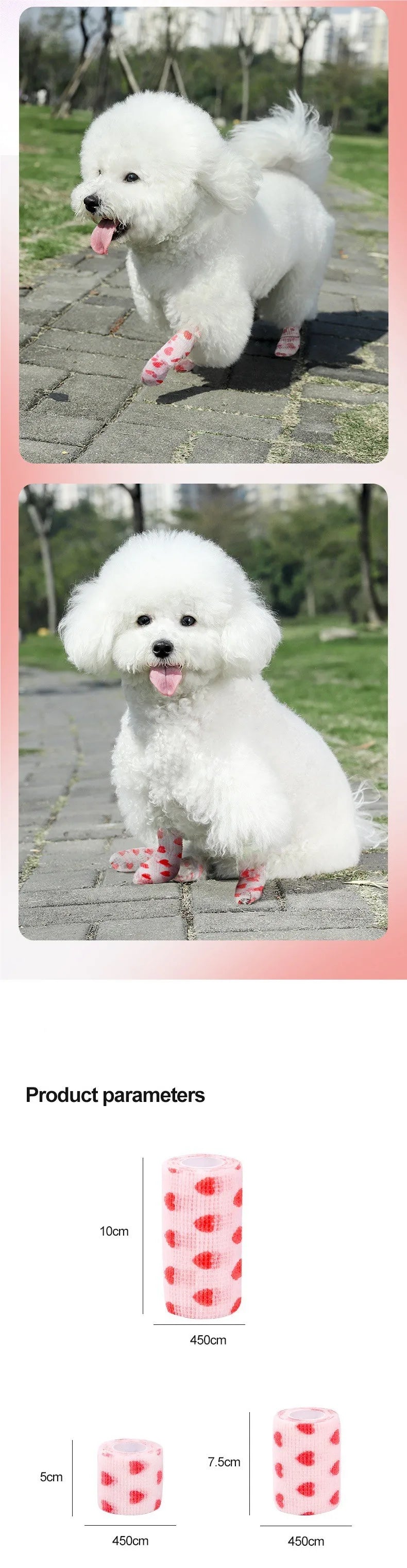 Self-adhesive Elastic Bandage For Pet Nonwoven Bandage Cover Protector Dog Outdoor Retractable Sports Tape Self Adherent Bandage