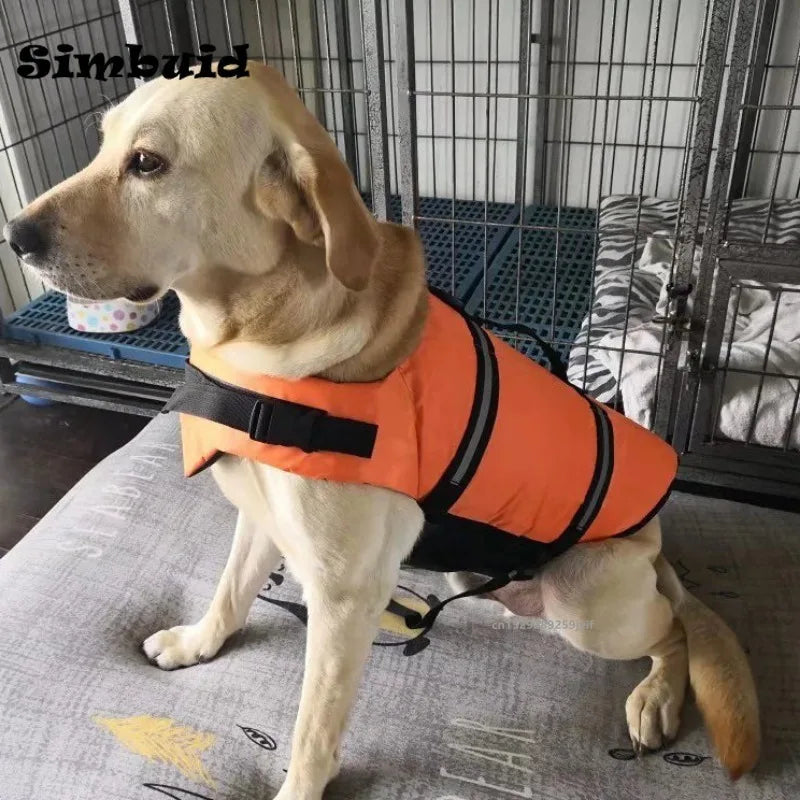 Summer Dog Life Jacket Reflective Adjustable Large Dogs Swimwear Safety Vest Surfing Sailboat Enhanced Buoyancy Pet Lifejackets