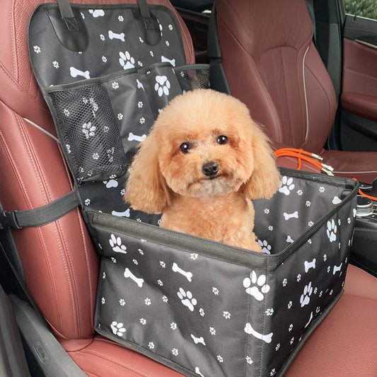 Seggiolino auto per cani con tasche portaoggetti, sedile anteriore per auto durevole antigraffio per animali domestici per cani di piccola taglia e media