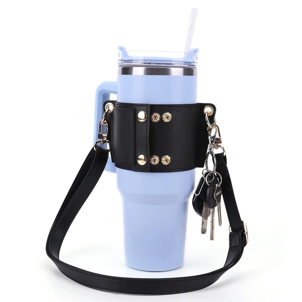 Water Bottle Case Cover Bag With Adjustable Shoulder Strap For Stanley Quencher Cup Sleeve Neoprene Bottle Holder Pouch