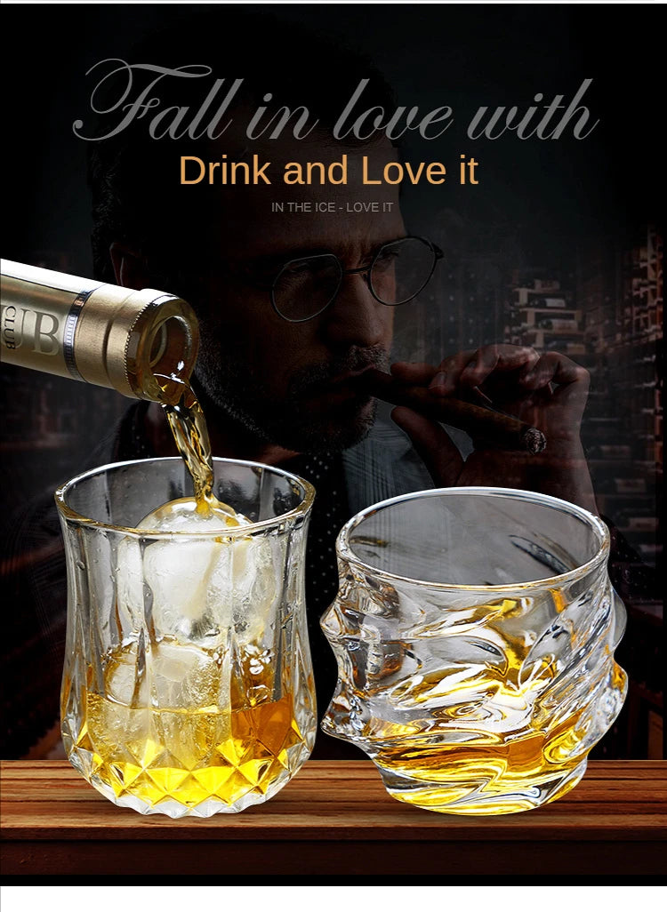 Whiskey Glass Cup Crystal Whisky Glasses Cups for Alcoho Drinking Scotch Bourbon Whisky Cognac Vodka Gin Tequila Rum Home Bar