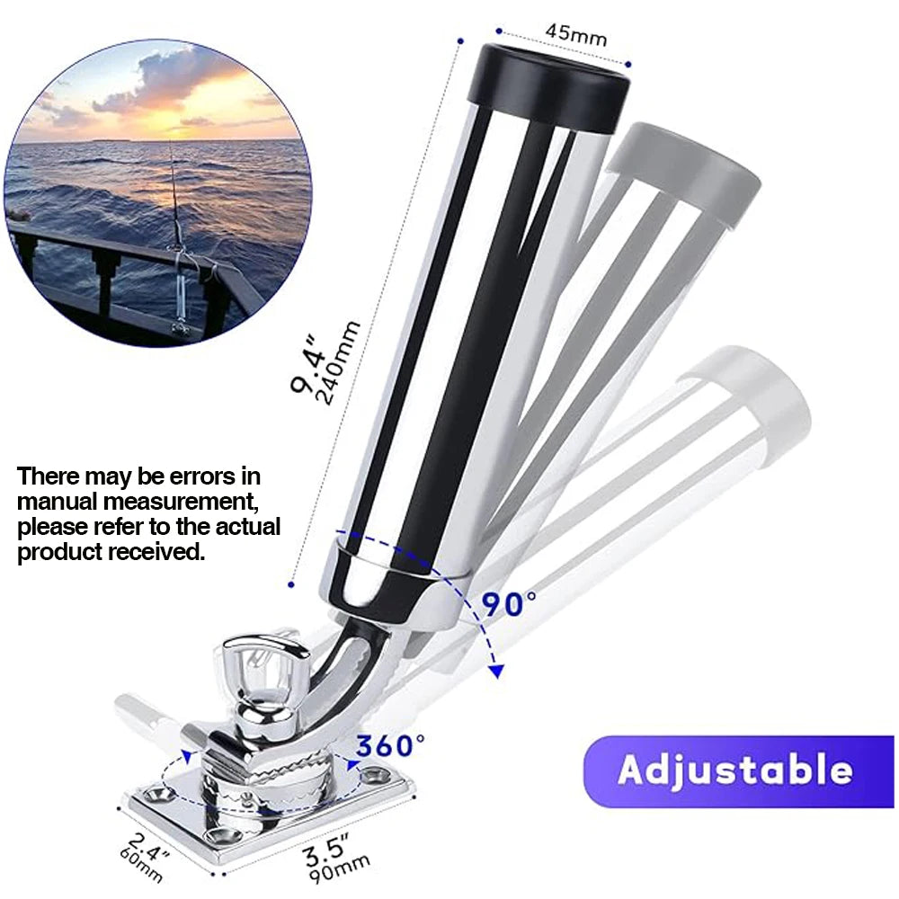 Supporti Fishing Boat Rod Holder Adjustable Rod 316 Stainless Steel Deck Mounted Rod Holder for Deck Yacht Marine  Universal Boat Gear