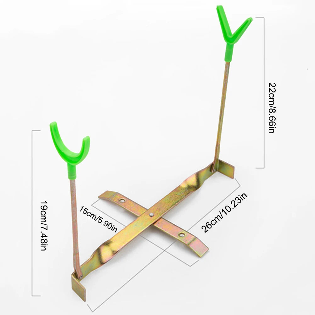 Supporti Portable Ice Fishing Rod Holder Easily Installation Double-Head Fish Pole Holder Adjustable Angle Metal Folding Rod Holder
