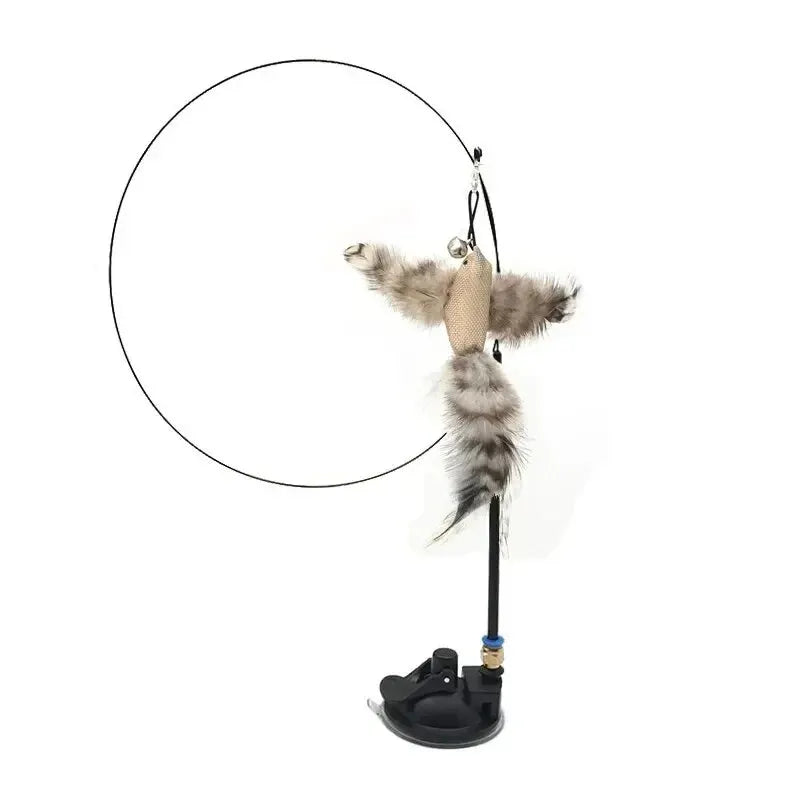 Simulation Bird Interactive Cat Toys Funny Feather Bird with Bell Cat Stick Toy for Kitten Playing Teaser Wand Toys Cat Supplies
