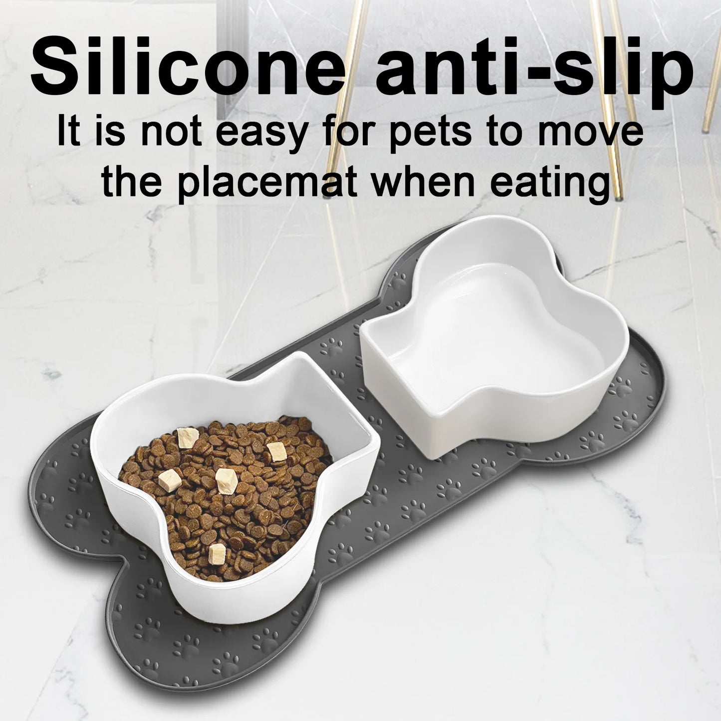 Tappetini Pet Feeding Mat Silicone Dog Food Mat Anti-Slip And Waterproof Dog Bowl Mat,Thickened Dog And Cat Mat For Food And Water