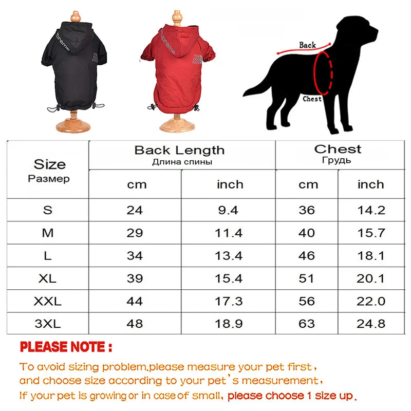 Vestiti Autumn Winter Pet Dog Waterproof Coat Puppy Warm Cotton Jacket The Dog Face Hoodie Reflective Clothing For Dogs Cats Clothing