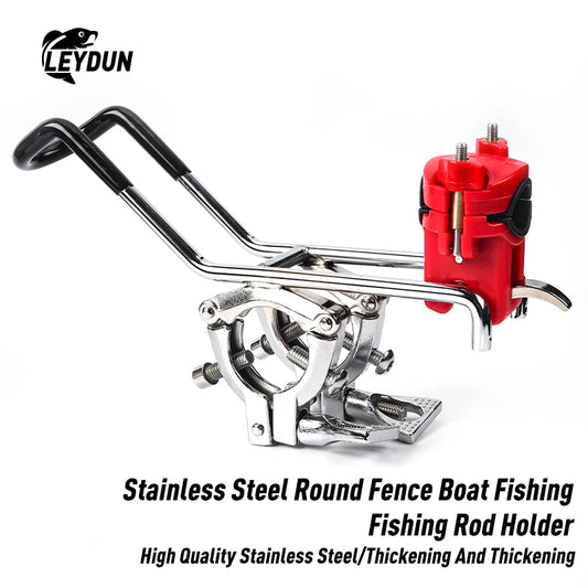 Supporti LEYDUN Boat Fishing Rod Holder Stainless Steel Heavy Duty Rod Holder for Canoe Kayak Boat Metal Pole Mount Support for Sea