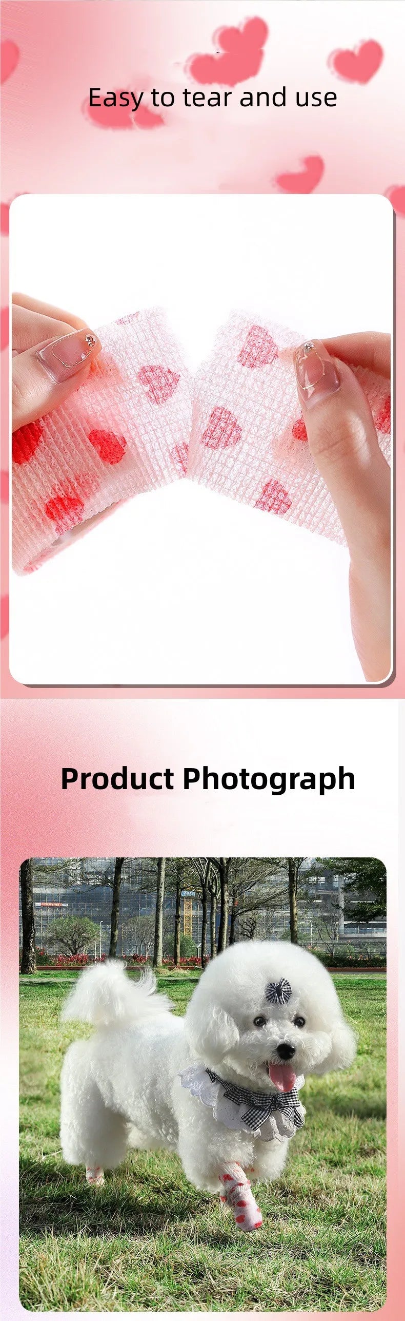 Self-adhesive Elastic Bandage For Pet Nonwoven Bandage Cover Protector Dog Outdoor Retractable Sports Tape Self Adherent Bandage
