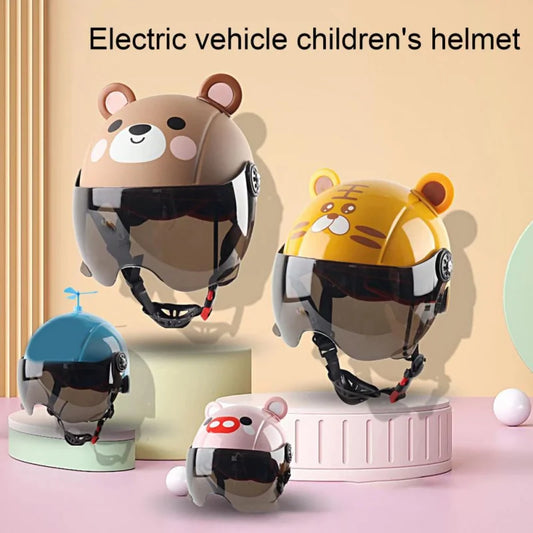 50-Casco per bambini regolabile – Design orsetto, sicurezza bici e skate