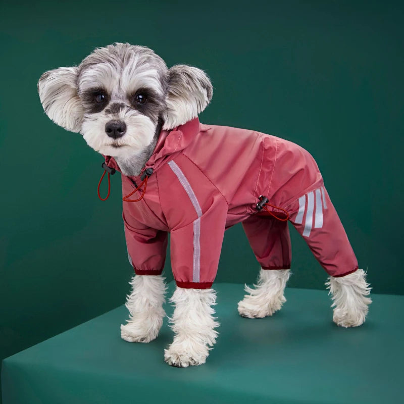 Waterproof Pet Clothes PU Dog Raincoat with Hood for Small Medium Dogs Cats Jacket Chihuahua Hoodie Poodle Pug Jumpsuit Outfits