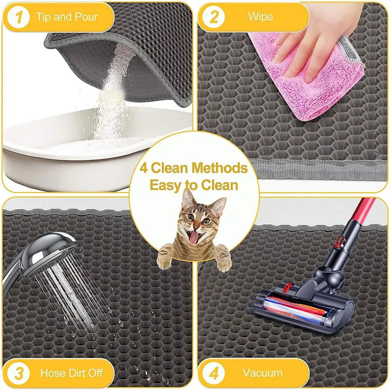 Tappetini Pet Cat Litter Mat Waterproof Double Layer Cat Litter Trapping Pet Litter Box Mat Clean Pad Products For Cats Accessories