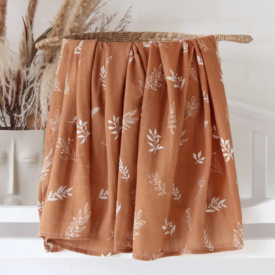 Teddy Bear Muslin Swaddle Baby Blanket Super Soft 70% Bamboo 30% Organic Cotton 2 Layers Infant Baby Swaddle Wrap Blanket