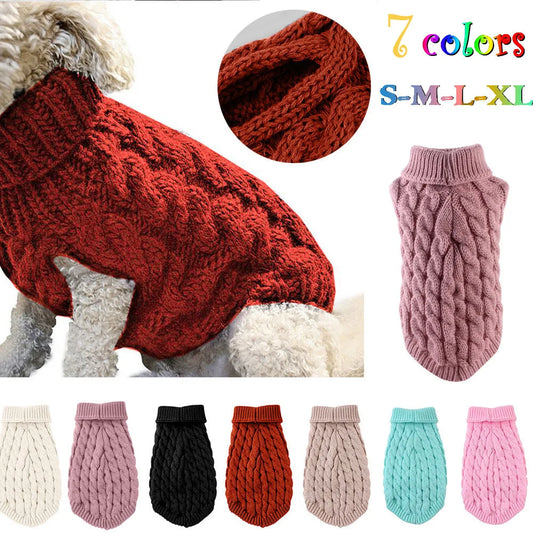 Vestiti New Pet Small Pet Dog Clothes Sweater Fashion Autumn Winter Solid Fried Dough Twists Knitting Warm Comfort Clothing