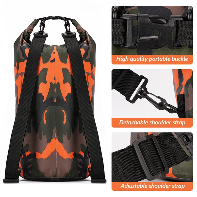 01-Zaino impermeabile 15/30L con tasca asciutta-bagnata | Kayak e trekking