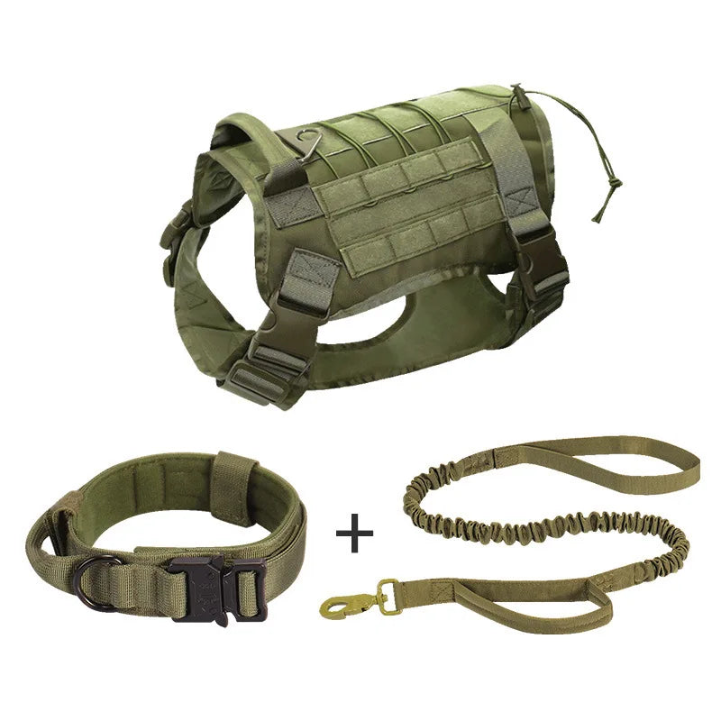 Tactical Dog Harness Military Pet German Shepherd  Pet Training Vest Dog Harness and Leash Set for Small Medium Large Dogs