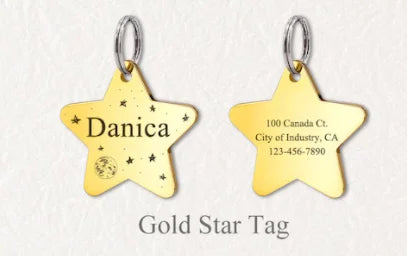 Personalize Star Shape Pet Tag With Keyring Stainless Steel Dog Name Phone Plate Steel Pendant Jewelry Making Accessories