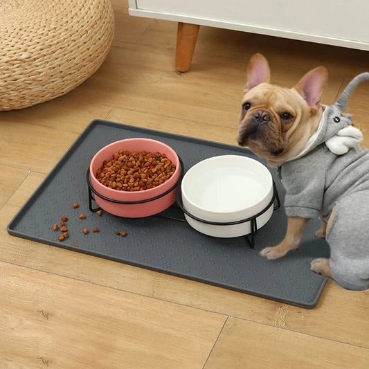 Tappetini Pet Placemat Nonspill Easy to Clean Foldable Cat and Dog Feeding Mat Silicone Non-slip Waterproof Pet Mat