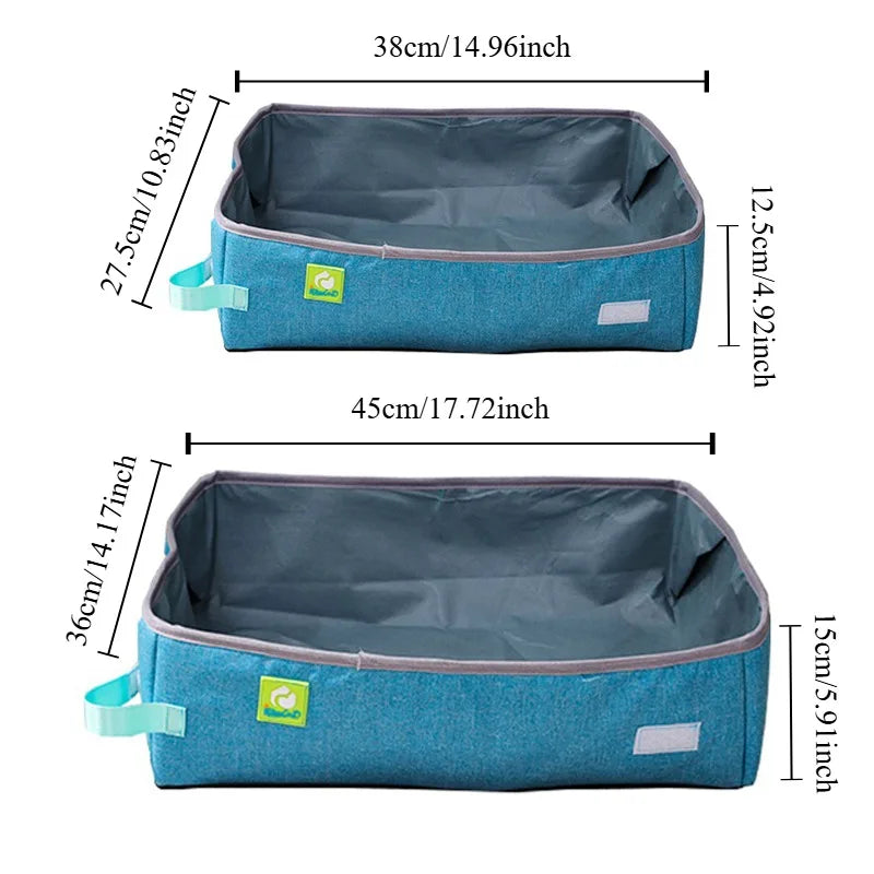 Lettiera Semi Enclosed Cat Litter Box, Foldable, Portable, Waterproof, Oxford Cloth, Open Cat Toilet  Cat Litter Box Pet Supplies & Pet