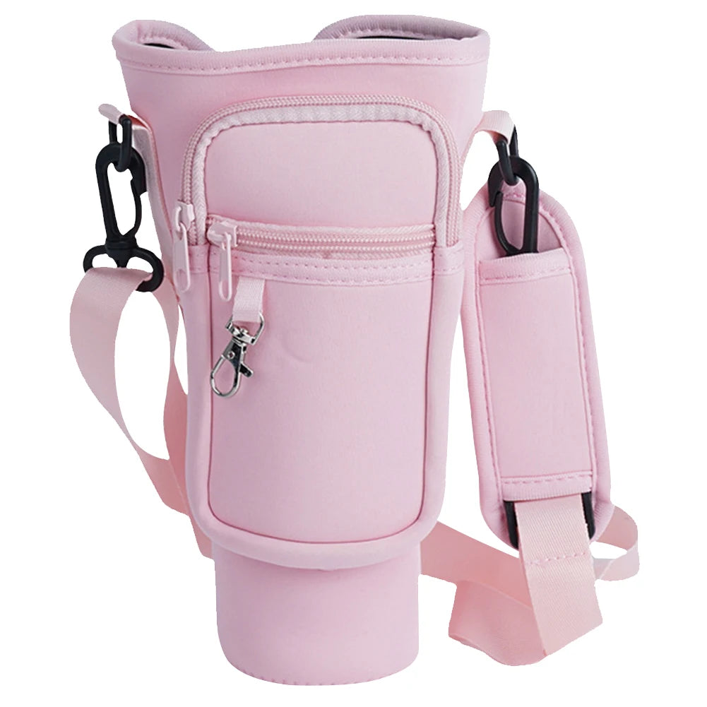 Water Bottle Case Cover Bag With Adjustable Shoulder Strap For Stanley Quencher Cup Sleeve Neoprene Bottle Holder Pouch