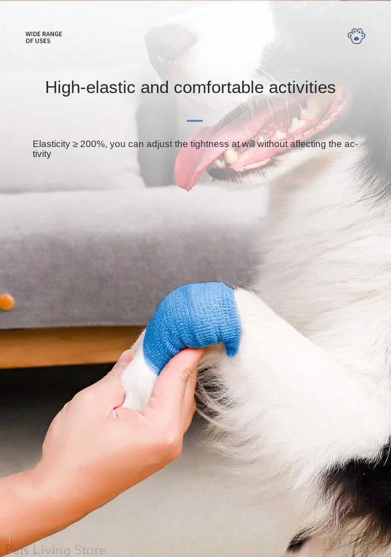 Self-adhesive Elastic Bandage For Pet Nonwoven Bandage Cover Protector Dog Outdoor Retractable Sports Tape Self Adherent Bandage