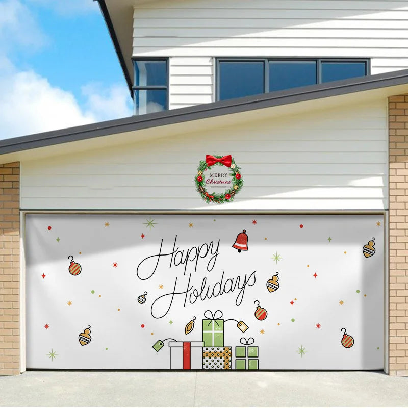 Umi Christmas Garage Door Cover Banner Large Christmas Background Hanging Garage Door Room Multi purpose Decor Christmas Poster