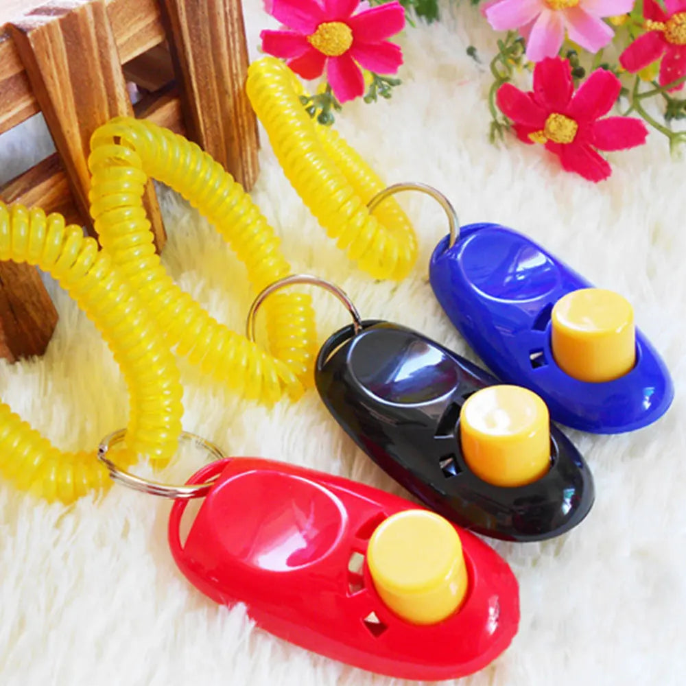 1~5PCS Pet Cat Dog Training Clicker Plastic New Dogs Click Trainer Aid Too Adjustable Wrist Strap Sound Key Chain Dog Whistl