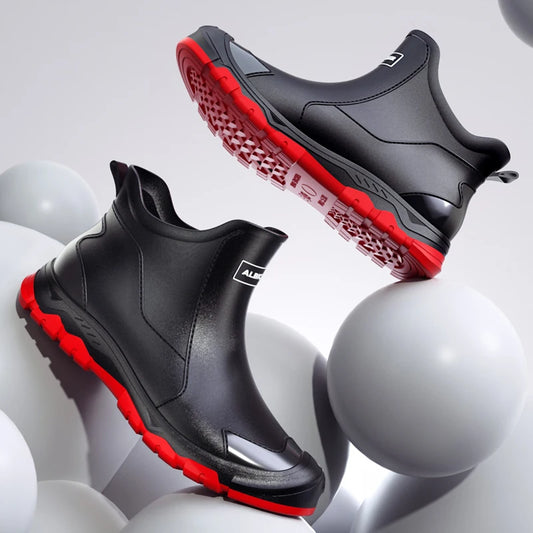 Stivali New Outdoor Non-slip Light Shoes Men Rain Boots Waterproof Rubber Fishing Shoes Durable Waterproof Rubber Fishing Shoes