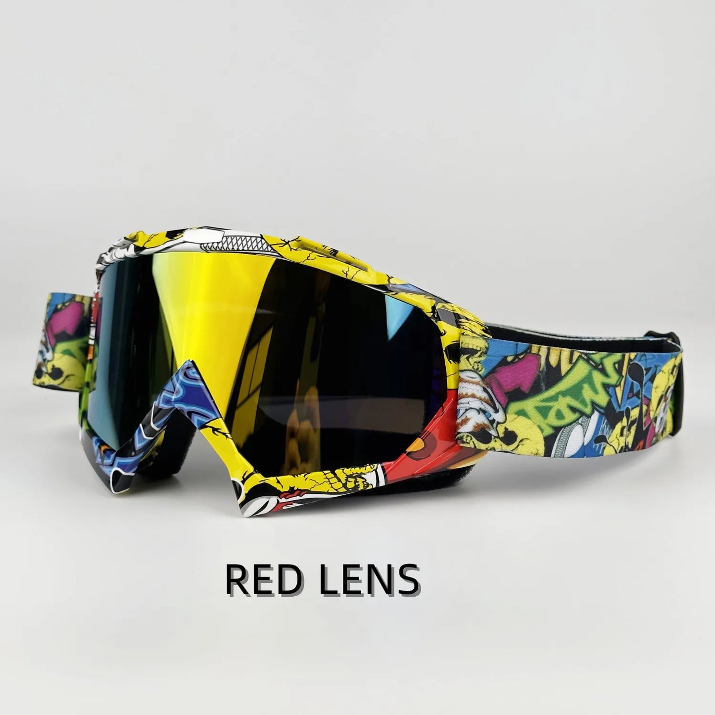 001-Occhiali Motocross e MTB – Maschera Protettiva Antivento Lenti Specchiate