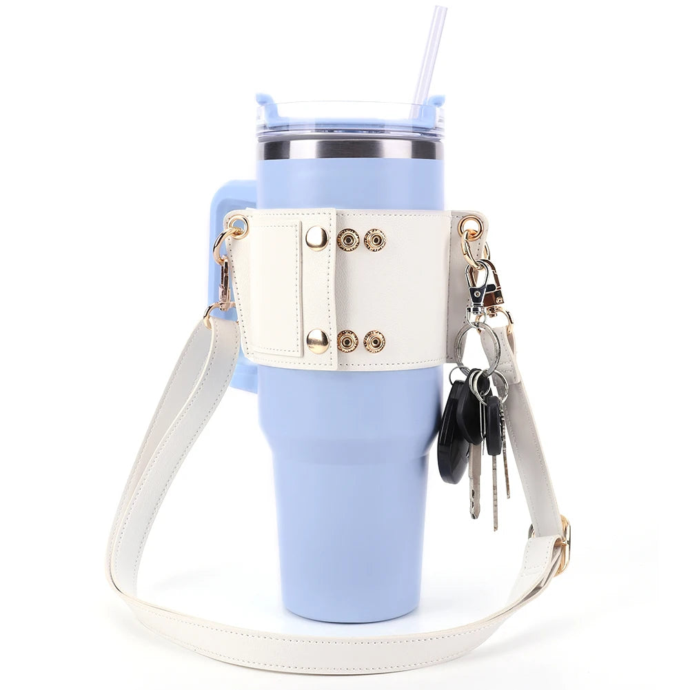 Water Bottle Case Cover Bag With Adjustable Shoulder Strap For Stanley Quencher Cup Sleeve Neoprene Bottle Holder Pouch