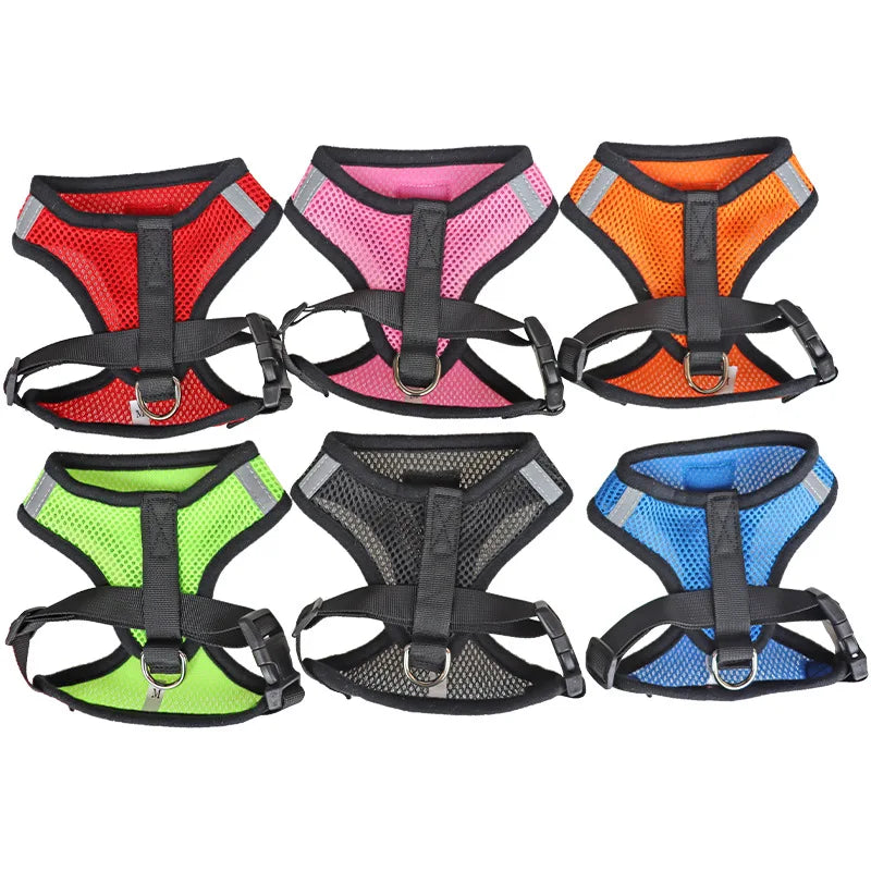 Vestiti Cat Dog Harness with Lead Leash Adjustable Vest Polyester Mesh Breathable Harnesses Reflective sti for Small Dog Cat accessories
