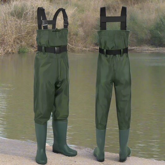 24a-Pantaloni Impermeabili da Pesca con Stivali Integrati.